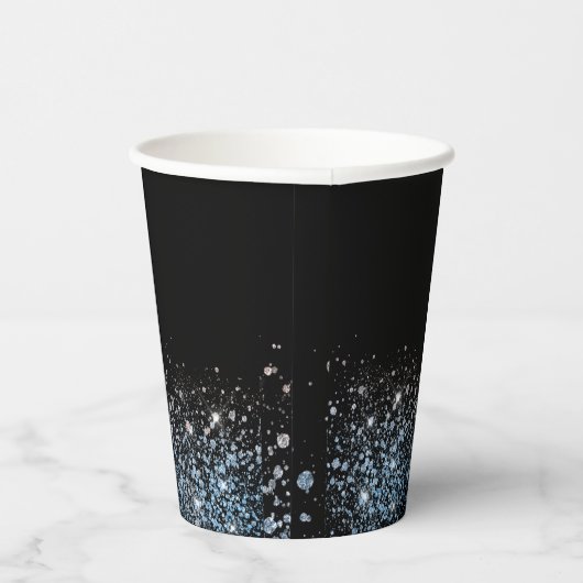 Gobelets En Papier Glam Parties scintillant noir tasse de papier (Droite)