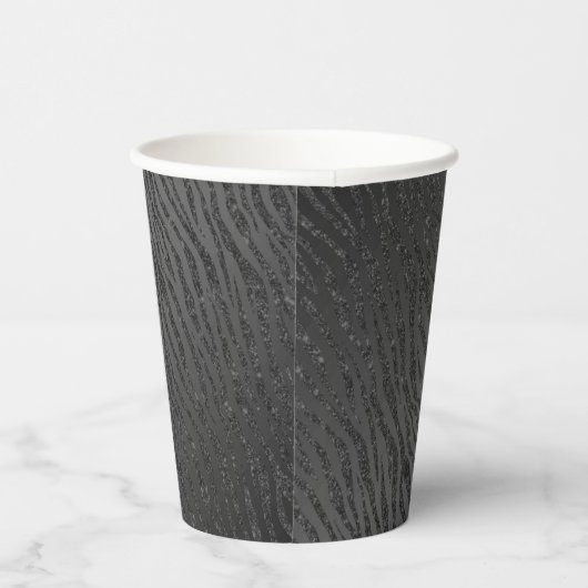 Gobelets En Papier Glam poster de animal Parties scintillant noire (Droite)