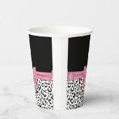 Gobelets En Papier Glam rose Bow Diamond Black Snow Leopard (Droite)