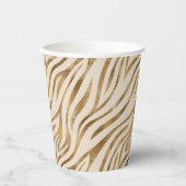 Gobelets En Papier Glam Zebra Stripes Motif Safari Gold ID1151 (Recto)