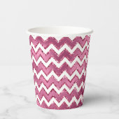Gobelets En Papier Glamme rose blanc Zigzag (Verso)