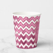 Gobelets En Papier Glamme rose blanc Zigzag (Droite)