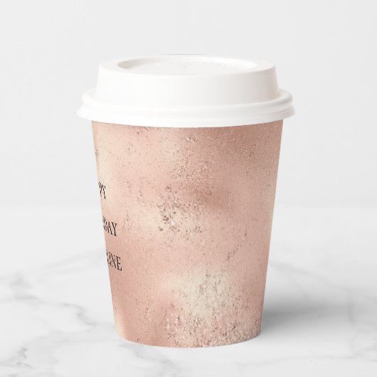 Gobelets En Papier Glitter Peach Rose (Gauche)