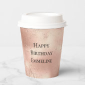 Gobelets En Papier Glitter Peach Rose (Recto)