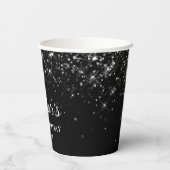 Gobelets En Papier Glittery Black 60e anniversaire (Verso)