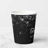 Gobelets En Papier Glittery Black 60e anniversaire (Recto)