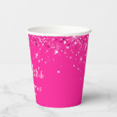 Gobelets En Papier Glittery Hot Pink 40e anniversaire (Verso)
