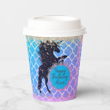Glittery Starry Whimsical Unicorn Anniversaire Per