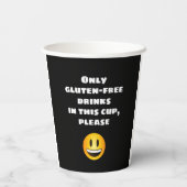 Gobelets En Papier Gluten sans sourire visage Emoji (Verso)