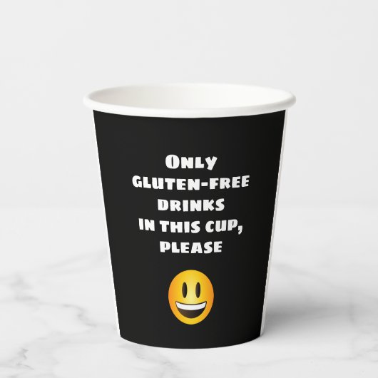Gobelets En Papier Gluten sans sourire visage Emoji (Verso)