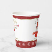 Gobelets En Papier Gnome mignon Personnalisé Rouge Blanc Noël (Droite)