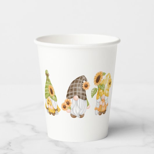 Gobelets En Papier Gnomes d'automne (Verso)