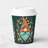 Gobelets En Papier Gnomes d'automne colorés (Gauche)