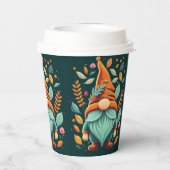 Gobelets En Papier Gnomes d'automne colorés (Verso)