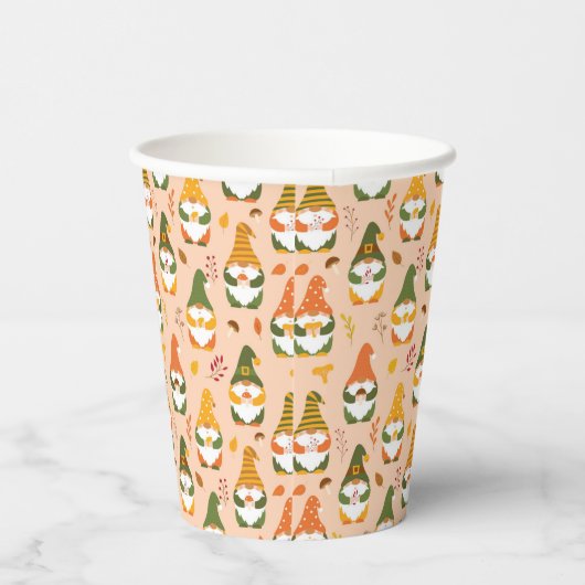 Gobelets En Papier Gnomes d'automne dans le Motif forestier (Droite)
