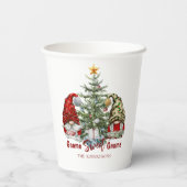 Gobelets En Papier Gnomes de Noël mignons avec tasses de papier d'arb (Verso)