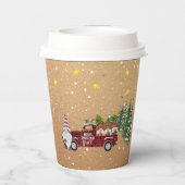 Gobelets En Papier Gnomes fantasques à la fête de Noël du Camion Roug (Verso)