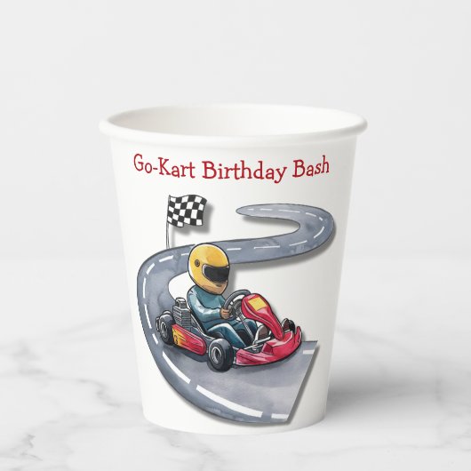 Gobelets En Papier Go-Kart Anniversaire Bash (Recto)