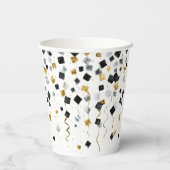 Gobelets En Papier Gold Black Happy New Year (Verso)