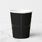 Gobelets En Papier Gold & Black Modern Script Lettrer Soirée (Droite)