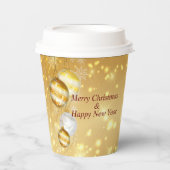 Gobelets En Papier Gold Christmas Balls Paper Cup (Recto)