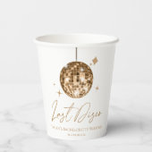 Gobelets En Papier Gold Disco Ball Dernière Disco Bachelorette Party (Verso)