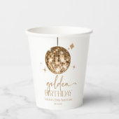 Gobelets En Papier Gold Disco Ball Golden Anniversaire (Recto)