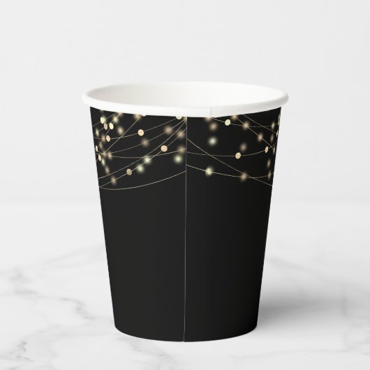 Gobelets En Papier Gold Fairy String Lights Noir (Droite)
