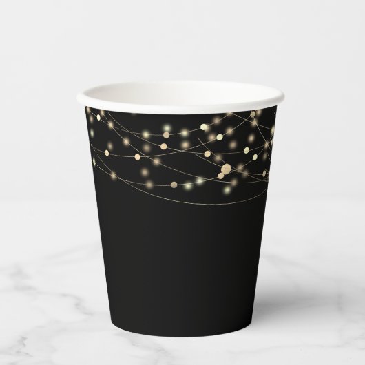 Gobelets En Papier Gold Fairy String Lights Noir (Recto)