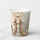 Gobelets En Papier Gold Floral Paper Cups (Verso)