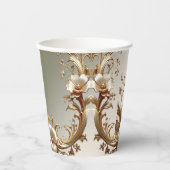 Gobelets En Papier Gold Floral Paper Cups (Recto)