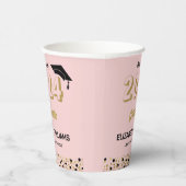 Gobelets En Papier Gold Foil Script Confetti Graduation Party Rose (Droite)
