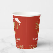 Gobelets En Papier Gold Foil Script Confetti Graduation Party Rouge (Droite)