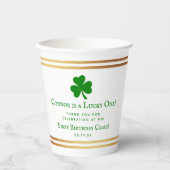 Gobelets En Papier Gold Foil St. Patrick's Day 1er anniversaire (Recto)
