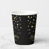 Gobelets En Papier Gold Géométrique Confetti Pape d'anniversaire adul (Gauche)