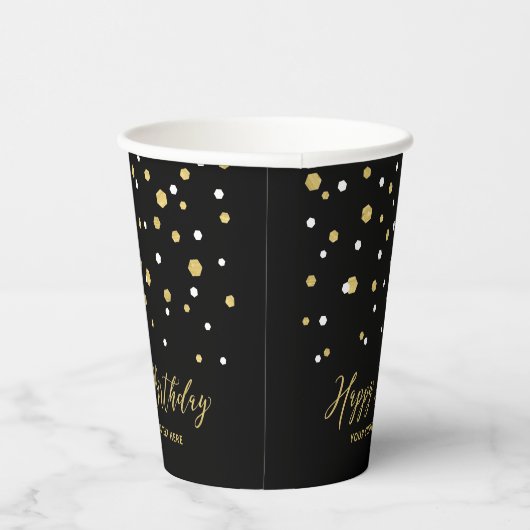 Gobelets En Papier Gold Géométrique Confetti Pape d'anniversaire adul (Droite)