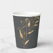 Gobelets En Papier Gold Leaf Floral 60th Anniversary ID1169 (Droite)