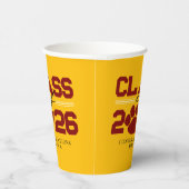 Gobelets En Papier Gold & Maroon Pawprint Classe de diplôme (Droite)