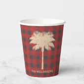 Gobelets En Papier Gold Palm Buffalo Check personnalisé (Verso)