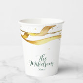 Gobelets En Papier Gold Ruban Russe fête de Noël (Gauche)