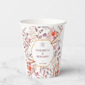 Gobelets En Papier Gold Rustic Boho Chic Fleur sauvage Mariage (Verso)