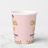 Gobelets En Papier Gold Script Confetti Congrats Grad Rose (Droite)