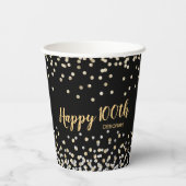 Gobelets En Papier Gold Silver Confetti 100e fête d'anniversaire (Verso)