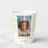 Gobelets En Papier Gold Stars Faux Parties scintillant Birthday Kids (Verso)