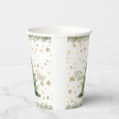 Gobelets En Papier Gold Stars Paix Et Joie Green Christmas Tree (Gauche)