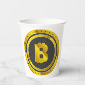 Gobelets En Papier Golden Bitcoin Symbol Digital Currency (Recto)