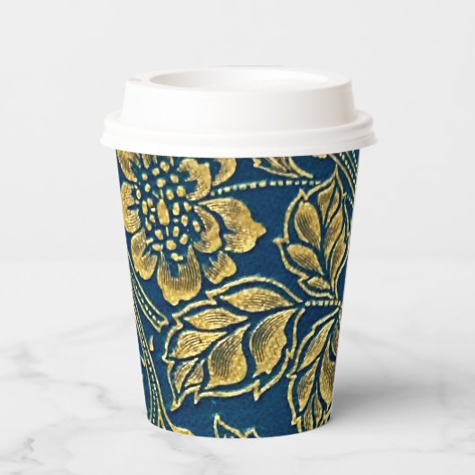 Gobelets En Papier Golden Blossom Elegance Tasse en papier (Verso)