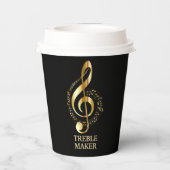Gobelets En Papier Golden Musical Design Paper Cup (Verso)