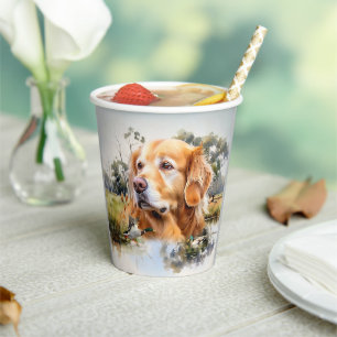 Gobelets En Papier Golden Retriever