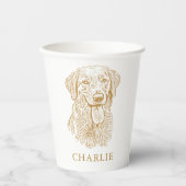 Gobelets En Papier Golden Retriever Chien personnalisable carte de de (Recto)